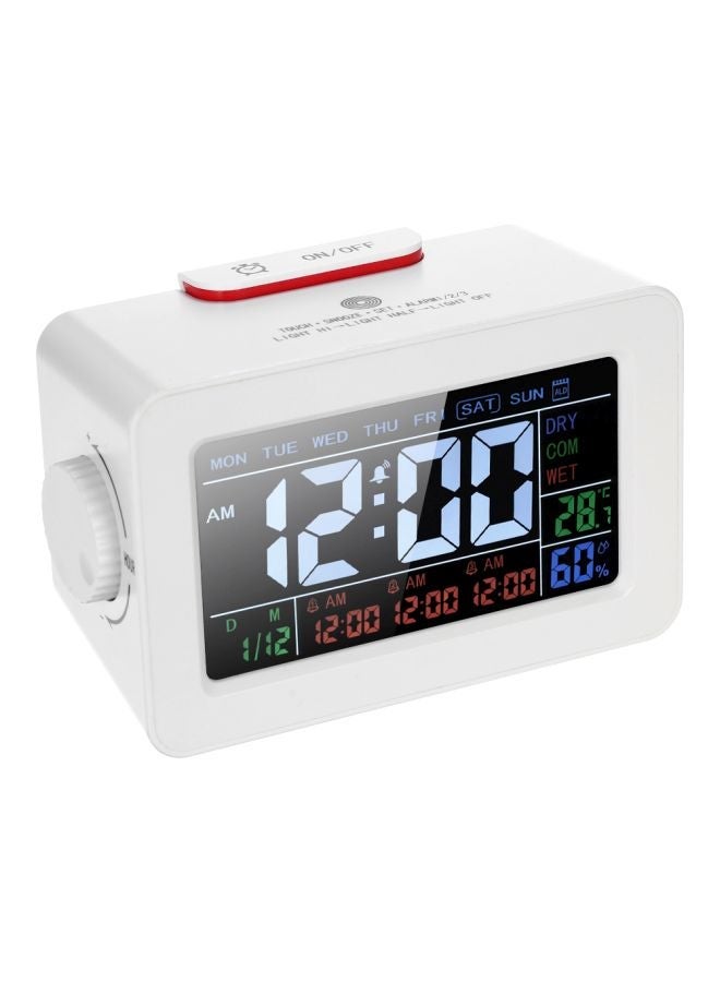 NIBEMINENT LCD Digital Hygrometer Clock White - Image 1