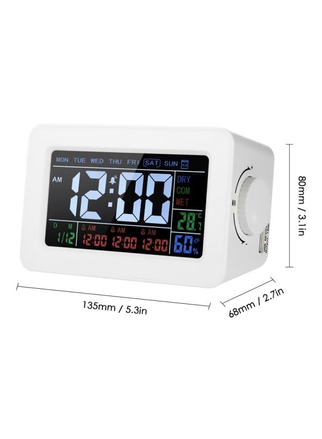 NIBEMINENT LCD Digital Hygrometer Clock White - Image 2