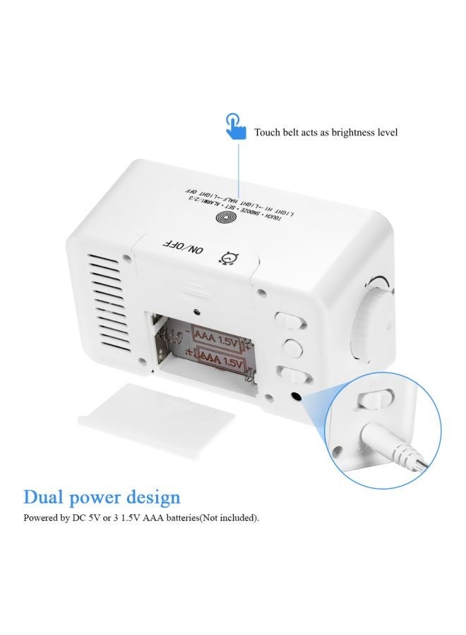 NIBEMINENT LCD Digital Hygrometer Clock White - Image 5