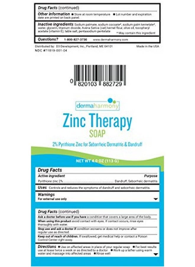 Dermaharmony - صابون علاجي بالبيريثيون والزنك (Znp) 4 أونصات عبوة من 3 قطع لعلاج الزهم والقشرة - Image 1