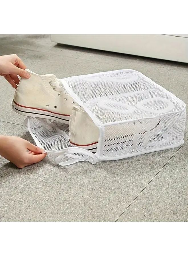 Set Of 2 Mesh Laundry Bags Large Size Washing Machine Shoe Organizer Portable Anti Deformation Clothes Storage Bag Travel Friendly - Image 2