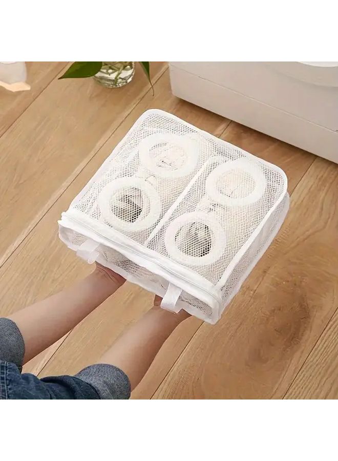 Set Of 2 Mesh Laundry Bags Large Size Washing Machine Shoe Organizer Portable Anti Deformation Clothes Storage Bag Travel Friendly - Image 3