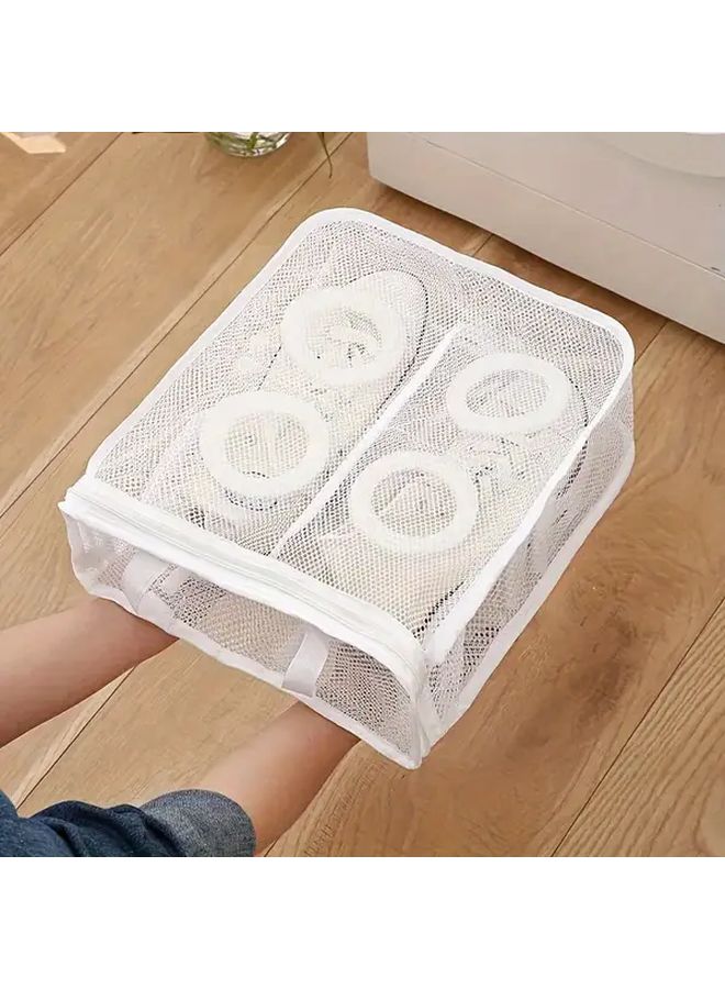 Set Of 2 Mesh Laundry Bags Large Size Washing Machine Shoe Organizer Portable Anti Deformation Clothes Storage Bag Travel Friendly - Image 5