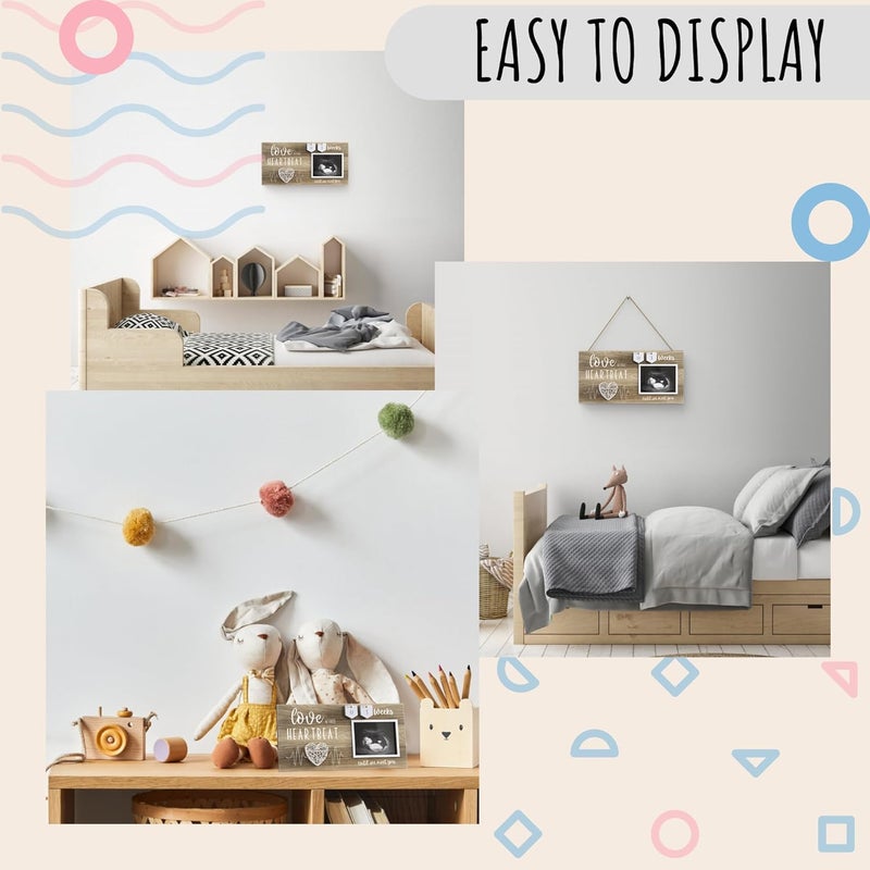 EURSET Baby Sonogram Picture Frame with Countdown Weeks  Standard 4x3 Ultrasound Photo  Pregnancy Announcements Ideas  Gender Reveal BabyShower Gift  New Mom Expecting Parents to Be Keepsake Gifts - Image 5