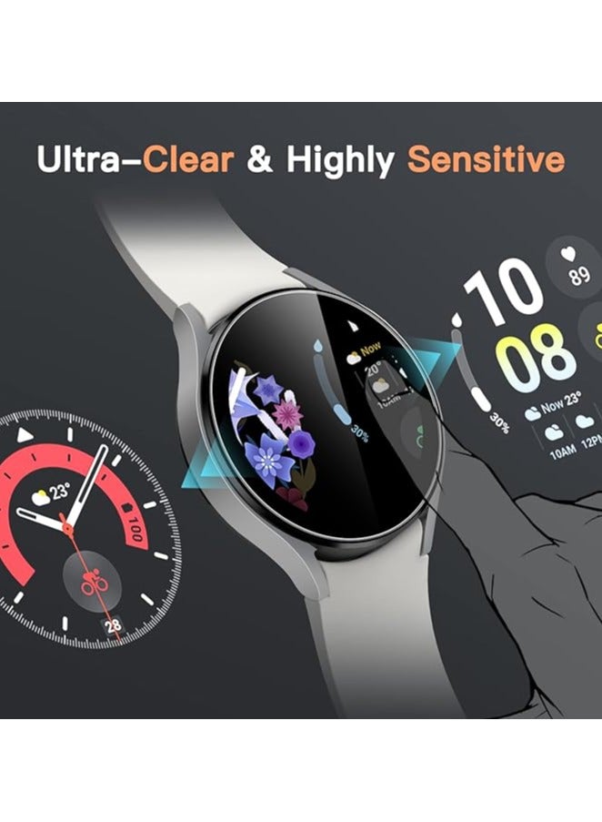 Denx Screen Protector for Samsung Galaxy Watch 7/6 40mm, Tempered Glass Anti-Scratch, HD Clear, 3 Pack - Image 4