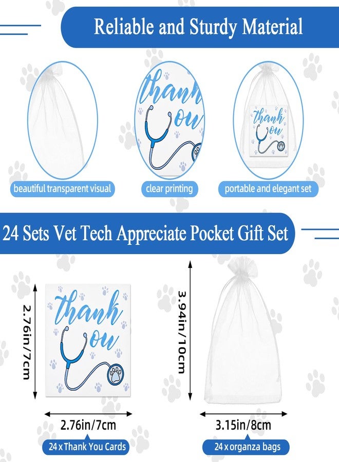سوريو مجموعة هدايا Sureio المكونة من 24 قطعة لعيد الميلاد لفنيي الطب البيطري، هدايا تقديرية بالجملة للأطباء البيطريين، سلاسل مفاتيح لفنيي الطب البيطري مع بطاقات شكر، أكياس أورجانزا لمساعدي فنيي إنقاذ الحيوانات، هدايا للحفلات - Image 3