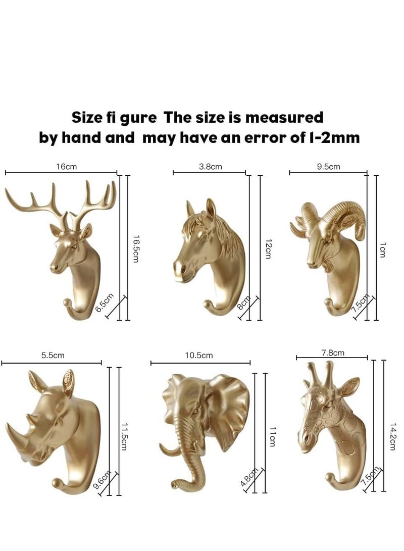 Loquat 6 Pack Creative Antlers Coat Hooks Single Wall Hook Hooks Mounted for Coat Bag Towel Key Wall Hook Rack Hanging Coats Bathroom Entryway Decorative Gift - Image 2