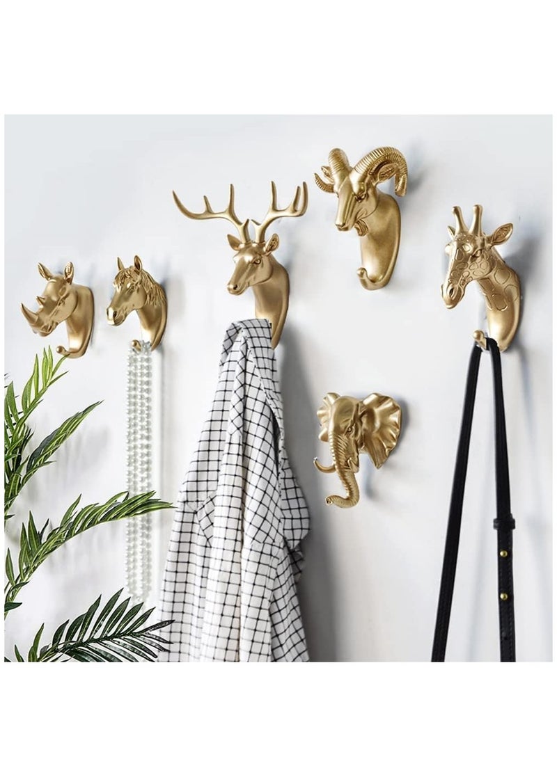Loquat 6 Pack Creative Antlers Coat Hooks Single Wall Hook Hooks Mounted for Coat Bag Towel Key Wall Hook Rack Hanging Coats Bathroom Entryway Decorative Gift - Image 4
