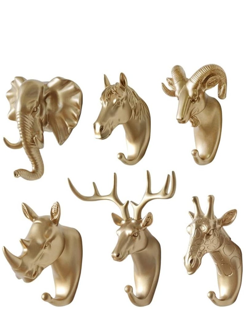 Loquat 6 Pack Creative Antlers Coat Hooks Single Wall Hook Hooks Mounted for Coat Bag Towel Key Wall Hook Rack Hanging Coats Bathroom Entryway Decorative Gift - Image 1