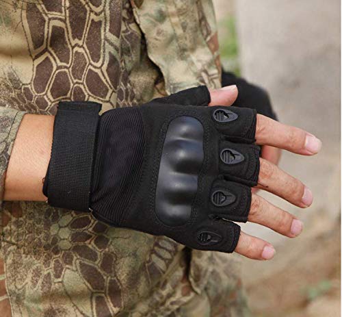 Alexvyan L Size-Running Gloves Fitness Riding Biking Outdoor Gloves Protective Hand Riding, Cycling, Bike Motorcycle Gym Gloves fo Men Boys - Season Summer and Winter (Black Half Finger HLY) - Image 5