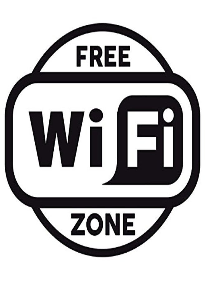 Fusion Graphix Free WiFi Zone Wall Sticker for Businees, Resturant, CAF�, Office (Black) (Wifi-free-zone24)