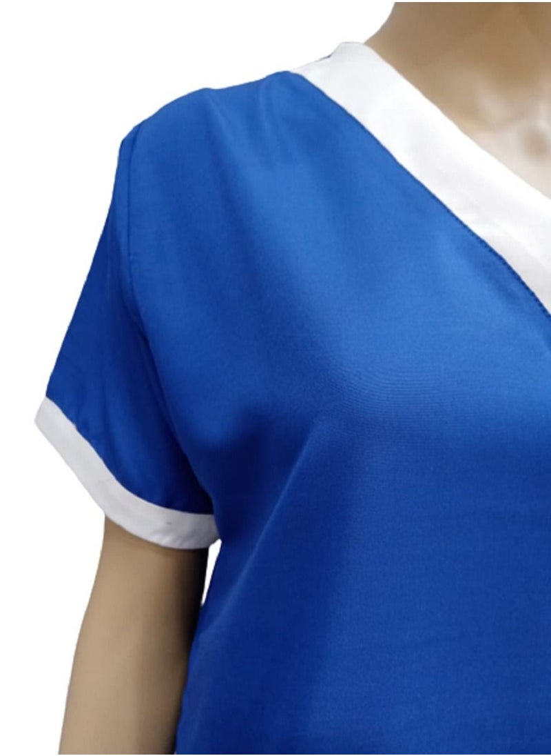 Rannah's Closet V-Neck Royal Blue Scrub Suit for Nanny  Nurse  Housekeeper  - Image 2