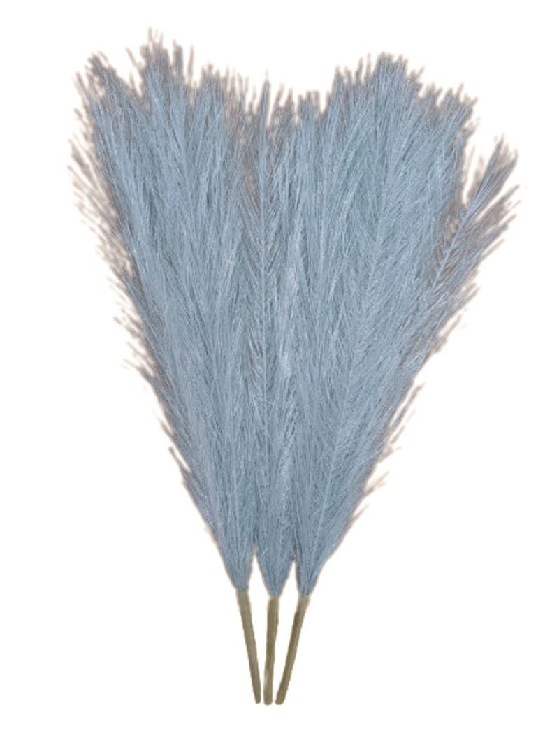 VRB Dec ™ (عبوة من 3) زهور صناعية صغيرة من عشب البامباس الوهمي | زهور وهمية للأواني | عناصر ديكور لوعاء غرفة المعيشة، المكتب، غرفة النوم، طاولة الشرفة، ديكور ديوالي (فضي) - Image 2