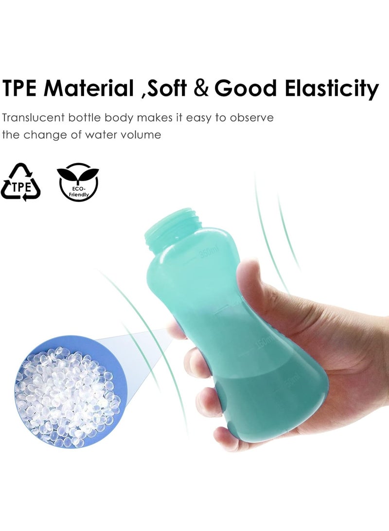 Mini Peri Bottle, 350ml Portable Travel Bidet with Carry Bag, TPE Material for High Temperature Resistance, Essentials for Postpartum Care, Childbirth Cleaner for Women,Men,Baby,Personal Hygiene Outdoor,Camping,Travling(Green) - Image 2