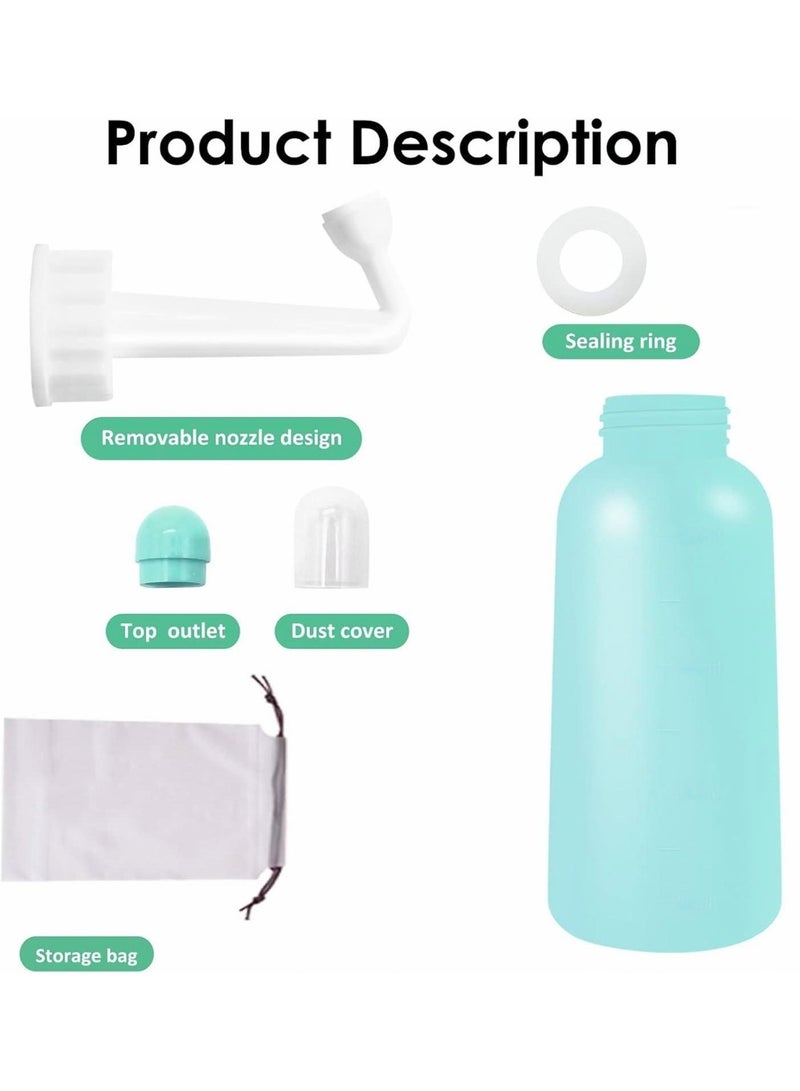 Mini Peri Bottle, 350ml Portable Travel Bidet with Carry Bag, TPE Material for High Temperature Resistance, Essentials for Postpartum Care, Childbirth Cleaner for Women,Men,Baby,Personal Hygiene Outdoor,Camping,Travling(Green) - Image 3