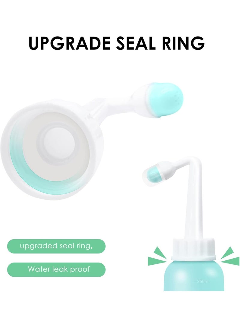 Mini Peri Bottle, 350ml Portable Travel Bidet with Carry Bag, TPE Material for High Temperature Resistance, Essentials for Postpartum Care, Childbirth Cleaner for Women,Men,Baby,Personal Hygiene Outdoor,Camping,Travling(Green) - Image 4