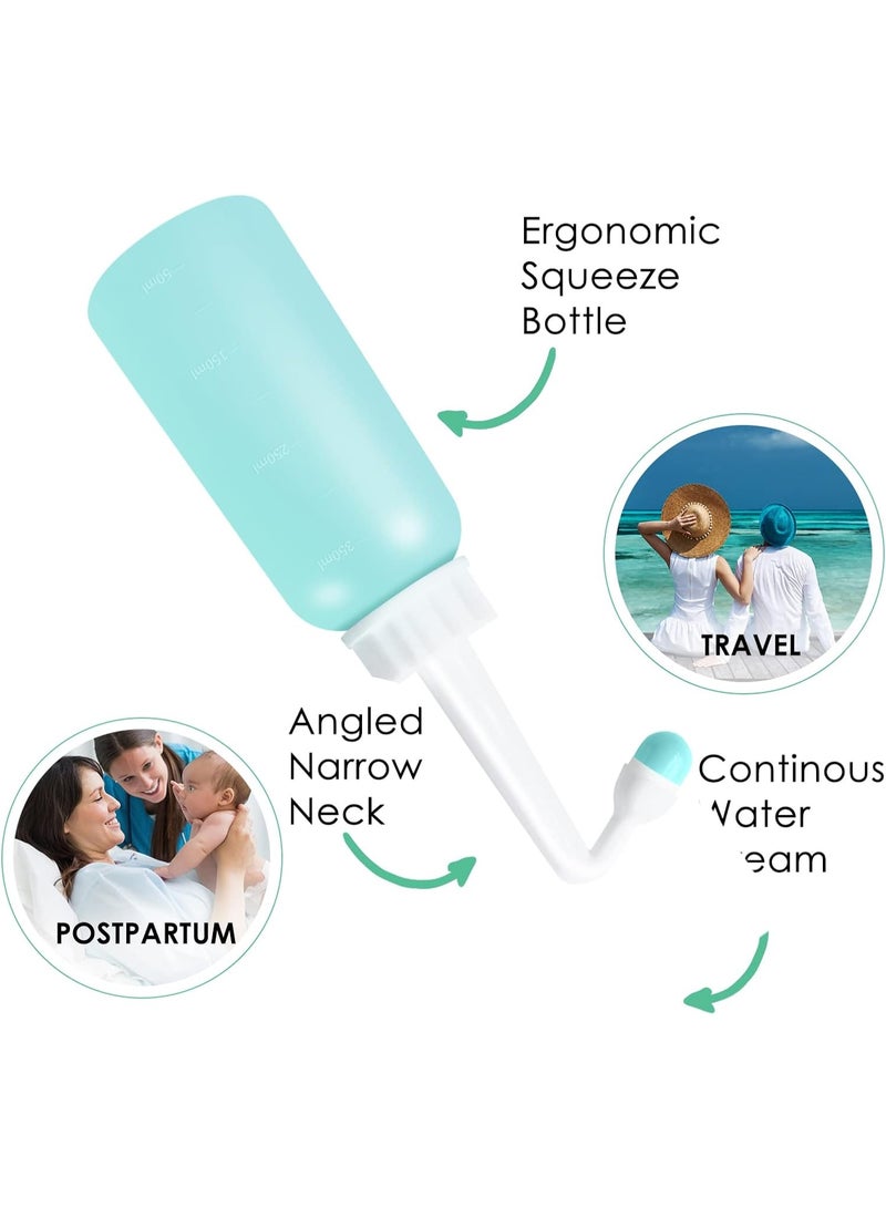 Mini Peri Bottle, 350ml Portable Travel Bidet with Carry Bag, TPE Material for High Temperature Resistance, Essentials for Postpartum Care, Childbirth Cleaner for Women,Men,Baby,Personal Hygiene Outdoor,Camping,Travling(Green) - Image 5