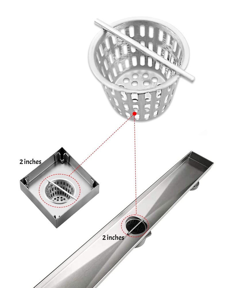 PNYZIK 2 Inch Hair and Debris Strainer, Shower Drain Strainer with Lifting Hook, Stainless Steel Debris Basket Shower Drain Catcher, Hair Catcher for Floor Drain - Image 5