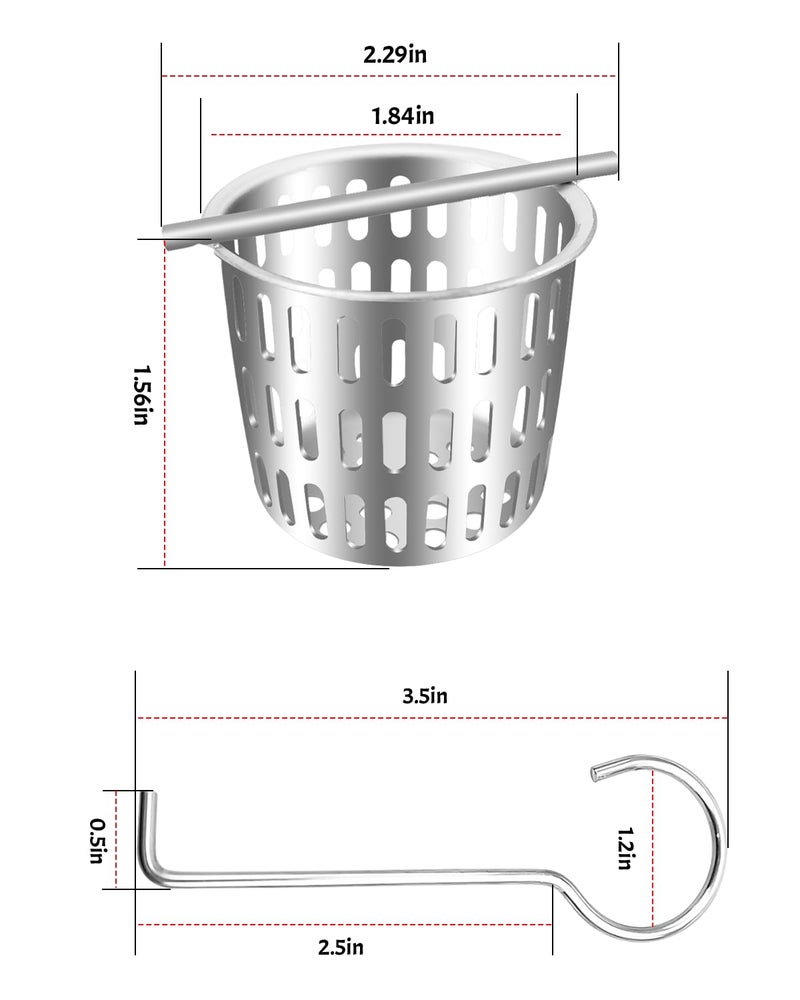 PNYZIK 2 Inch Hair and Debris Strainer, Shower Drain Strainer with Lifting Hook, Stainless Steel Debris Basket Shower Drain Catcher, Hair Catcher for Floor Drain - Image 2