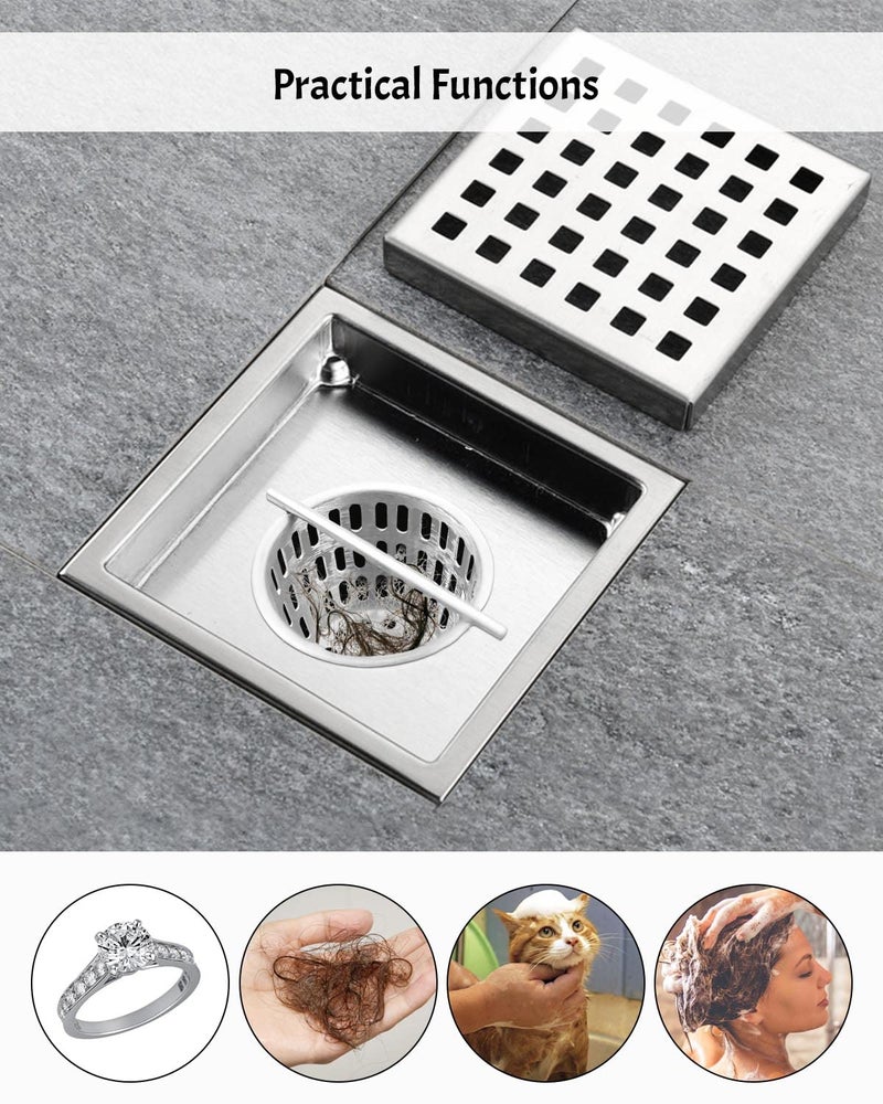 PNYZIK 2 Inch Hair and Debris Strainer, Shower Drain Strainer with Lifting Hook, Stainless Steel Debris Basket Shower Drain Catcher, Hair Catcher for Floor Drain - Image 3