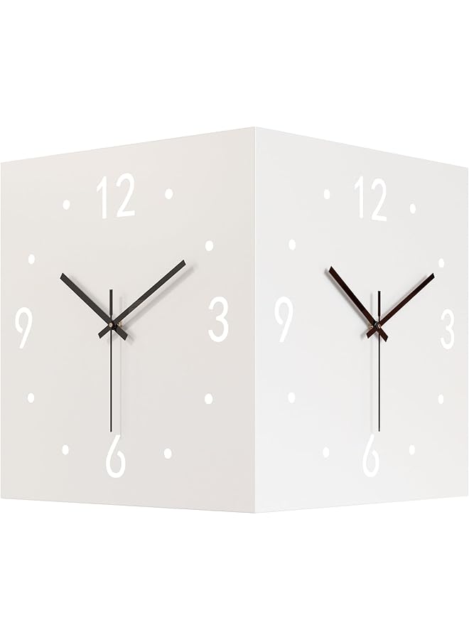 The Bros Corner Wall Clocks with LED Light,12inch Decorative Double-Sided Clock, Silent Wall Clock Square Creative Wall Clock on Both Sides for Home and Office - Image 1