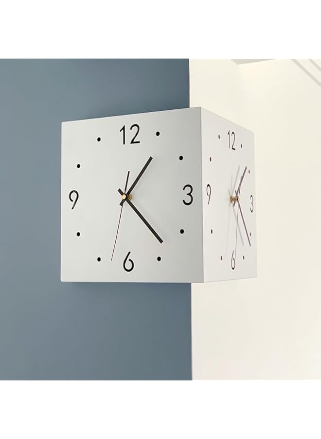 The Bros Corner Wall Clocks with LED Light,12inch Decorative Double-Sided Clock, Silent Wall Clock Square Creative Wall Clock on Both Sides for Home and Office - Image 3