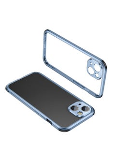 Case Cover For iPhone 13 Pro Max Four Corners Shockproof Metal Frame Phone Case Sierra Blue