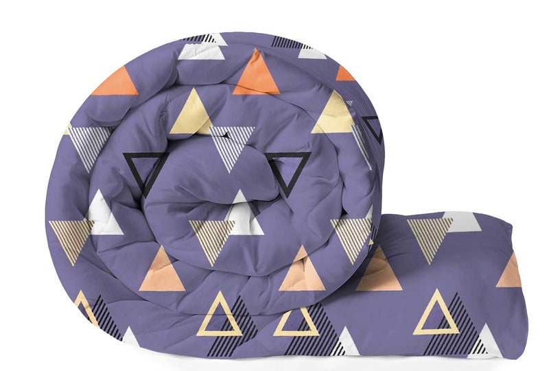 VAS COLLECTIONS 220 GSM Microfiber Reversible AC Comforter |Quit | Blanket | Duvets for King Size Double Bed 180Tc (230X250 cm, Purple, Yellow and Orange) - Image 1