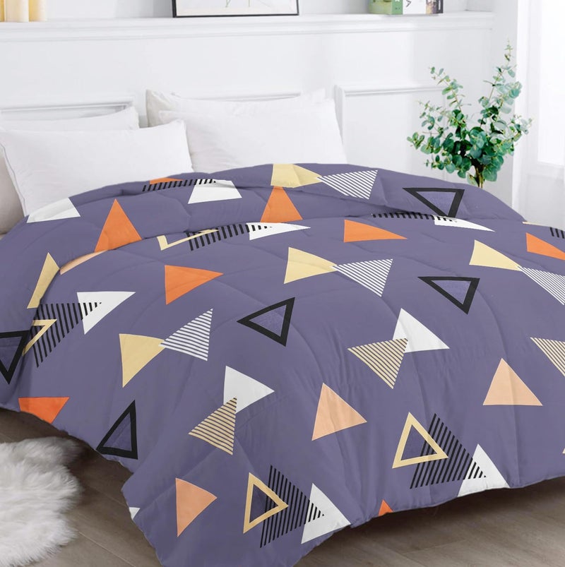 VAS COLLECTIONS 220 GSM Microfiber Reversible AC Comforter |Quit | Blanket | Duvets for King Size Double Bed 180Tc (230X250 cm, Purple, Yellow and Orange) - Image 2