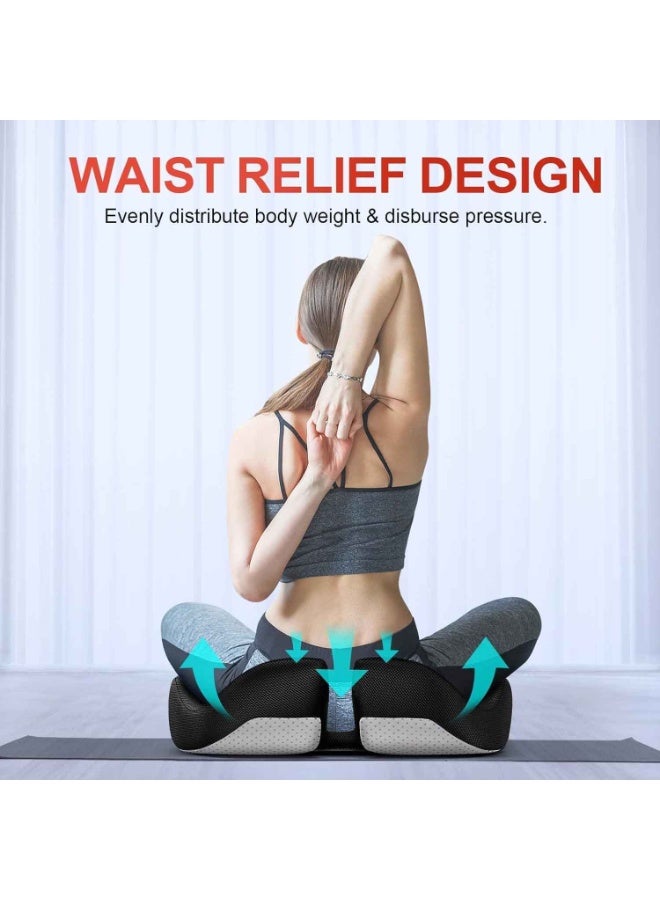Seat Cushion,Office Chair Cushions,Butt Pillow for Car Long Sitting, Memory Foam Chair Pad for Back, Coccyx, Tailbone Pain Relief for Gaming Chair and Car Seat,Black - Image 4