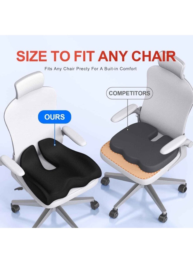 Seat Cushion,Office Chair Cushions,Butt Pillow for Car Long Sitting, Memory Foam Chair Pad for Back, Coccyx, Tailbone Pain Relief for Gaming Chair and Car Seat,Black - Image 5