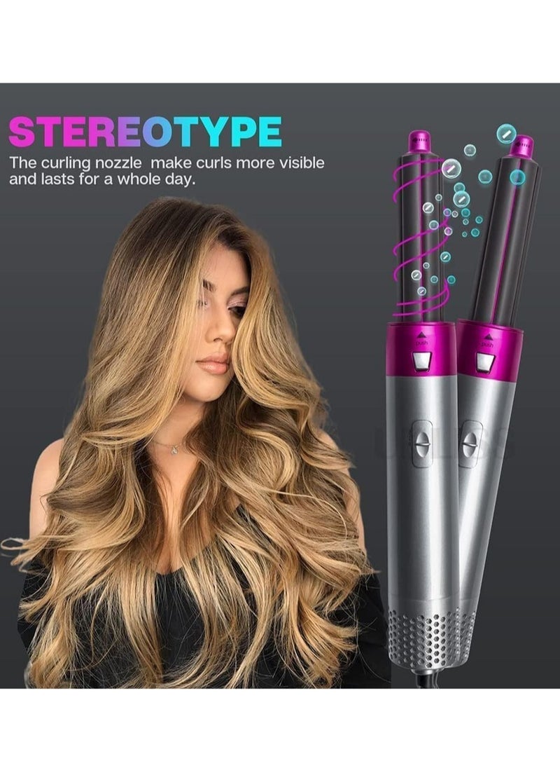 Generic - 5 in 1 Hot Air Brush | Hair Dryer, Hair Styler, and Styler All-in-One with Interchangeable Attachments | for All Hair Types | Negative Ion Technology | Perfect for Travel - Image 1