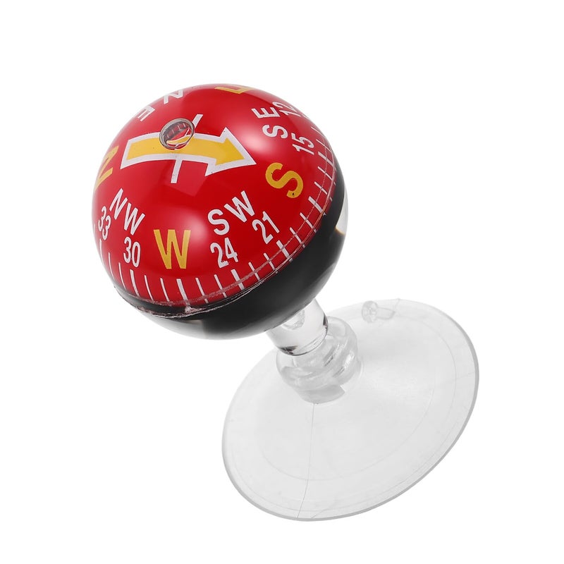 Red Suction Cup Car Compass 38mm Portable Dashboard Navigation For Auto And Marine - Image 2