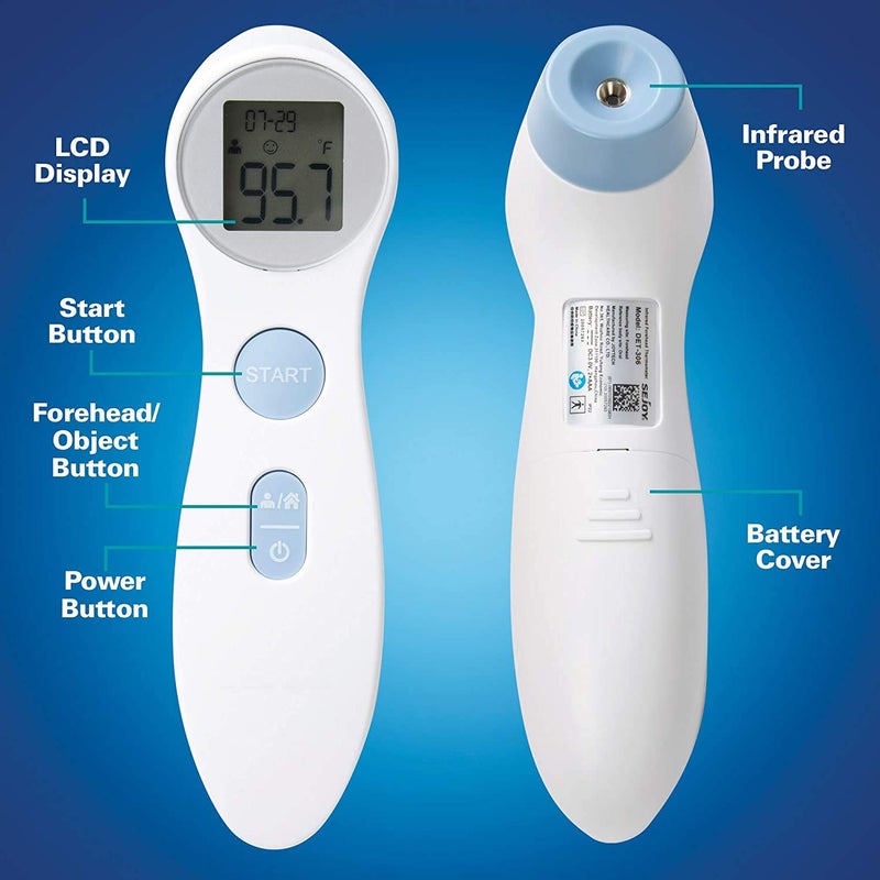 SPONIX Digital Forehead Thermometer  Infrared  White Body Temperature Reader Lightweight Compact - Image 2