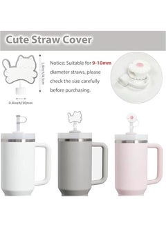 RTYY Cup Accessories Set Includes 6Pcs Silicone Spill Proof Stopper, 2Pcs Straw Cover Cap for 9-10 mm Straw, 1Pcs Silicone Boot Compatible with Stanley Cup 40oz&30oz Tumbler(Ash), standard  - Image 2
