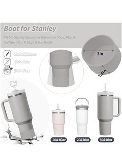 RTYY Cup Accessories Set Includes 6Pcs Silicone Spill Proof Stopper, 2Pcs Straw Cover Cap for 9-10 mm Straw, 1Pcs Silicone Boot Compatible with Stanley Cup 40oz&30oz Tumbler(Ash), standard  - Image 3