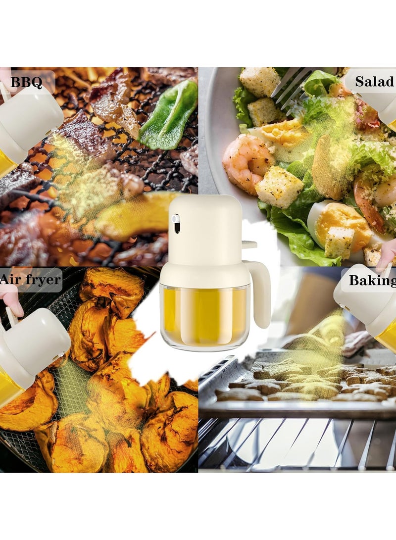 بخاخ زيت الزيتون للطهي، قطعتان، 6 أونصة، زجاجة رذاذ زيت الزيتون بمقبض، بخاخ زيت قابل لإعادة التعبئة للطهي، أسود  - Image 2