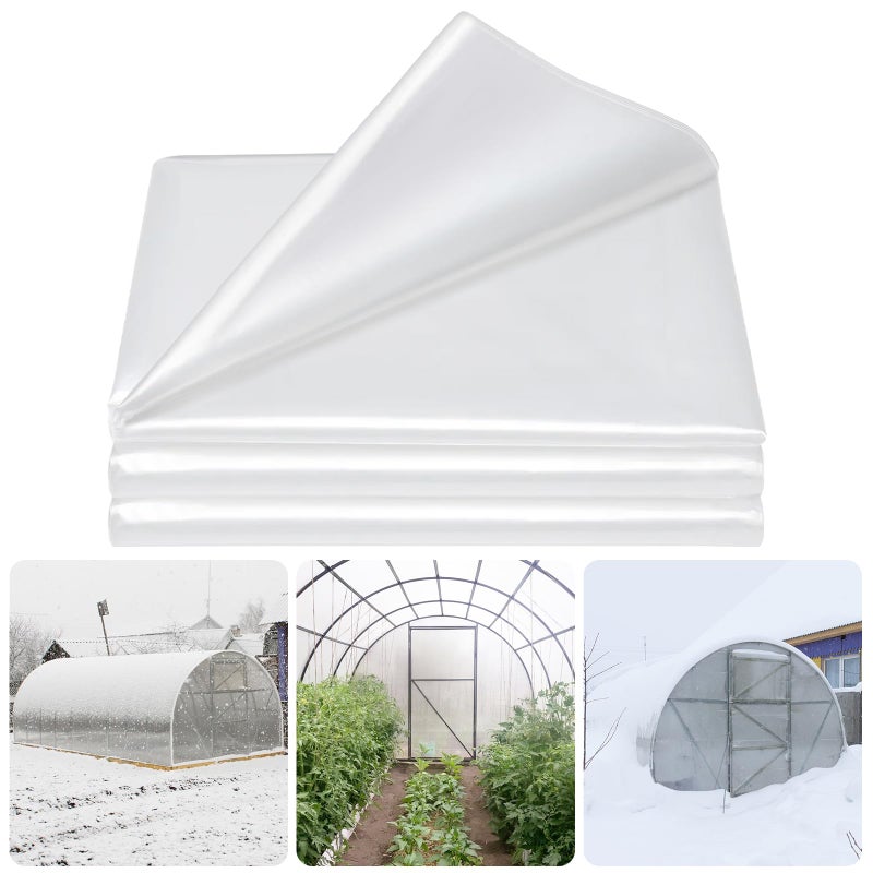 Legigo 8 X 26 Ft Clear Plastic Plant Covers Freeze Protection- 6 Mil Winter Greenhouse Plastic Sheeting for Frost Water Sun Wind Resistant, Plant Vegetable Blanket Covers for Cold Weather Garden Farm - Image 1