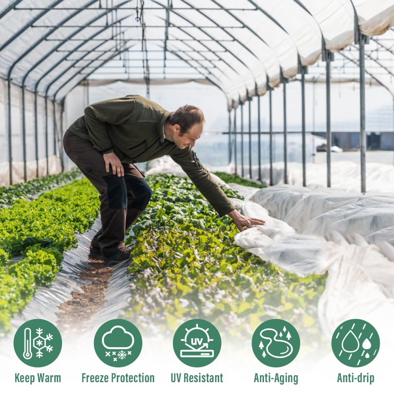 Legigo 8 X 26 Ft Clear Plastic Plant Covers Freeze Protection- 6 Mil Winter Greenhouse Plastic Sheeting for Frost Water Sun Wind Resistant, Plant Vegetable Blanket Covers for Cold Weather Garden Farm - Image 3