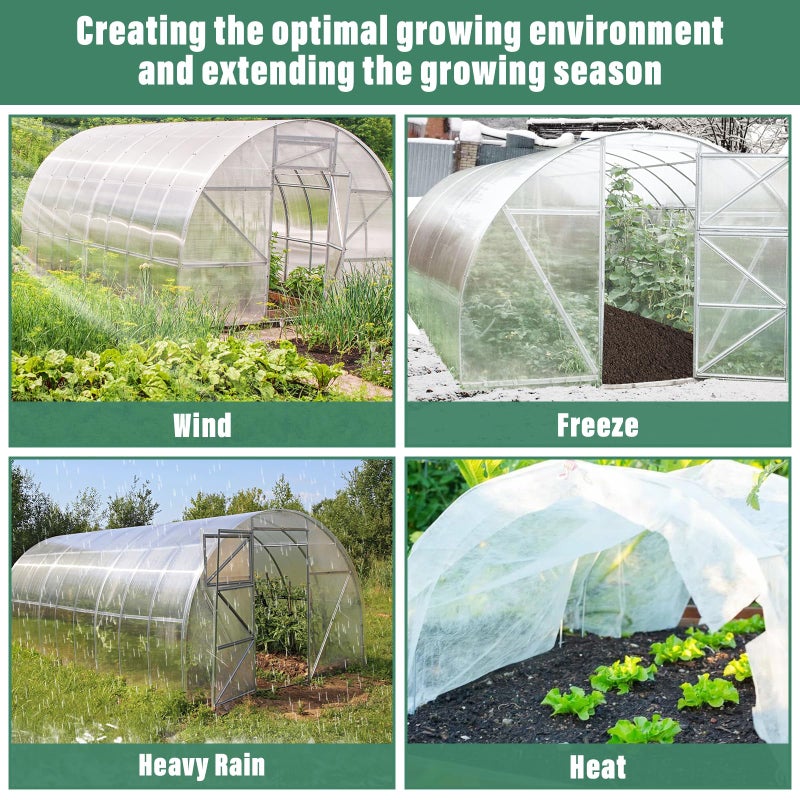 Legigo 8 X 26 Ft Clear Plastic Plant Covers Freeze Protection- 6 Mil Winter Greenhouse Plastic Sheeting for Frost Water Sun Wind Resistant, Plant Vegetable Blanket Covers for Cold Weather Garden Farm - Image 4
