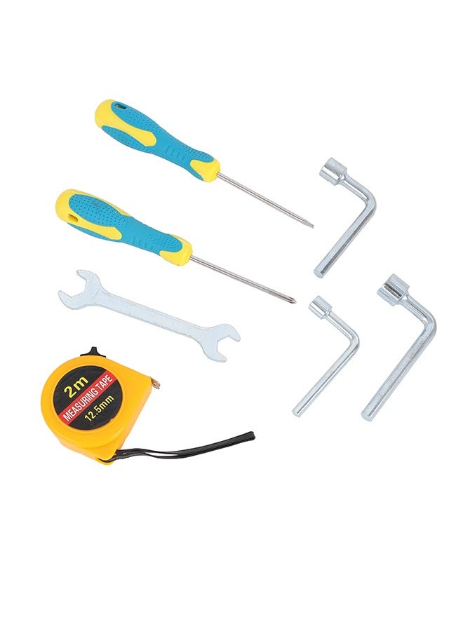 LAWAZIM Tools Set -7 Piece- Essential Hand Tool Kit with Flat and Philips Screwdrivers, Double-End Open End Spanner, Hex Socket Wrenches, and 2m Measuring Tape -DIY Home Repairs Automotive Maintenance  - Image 4