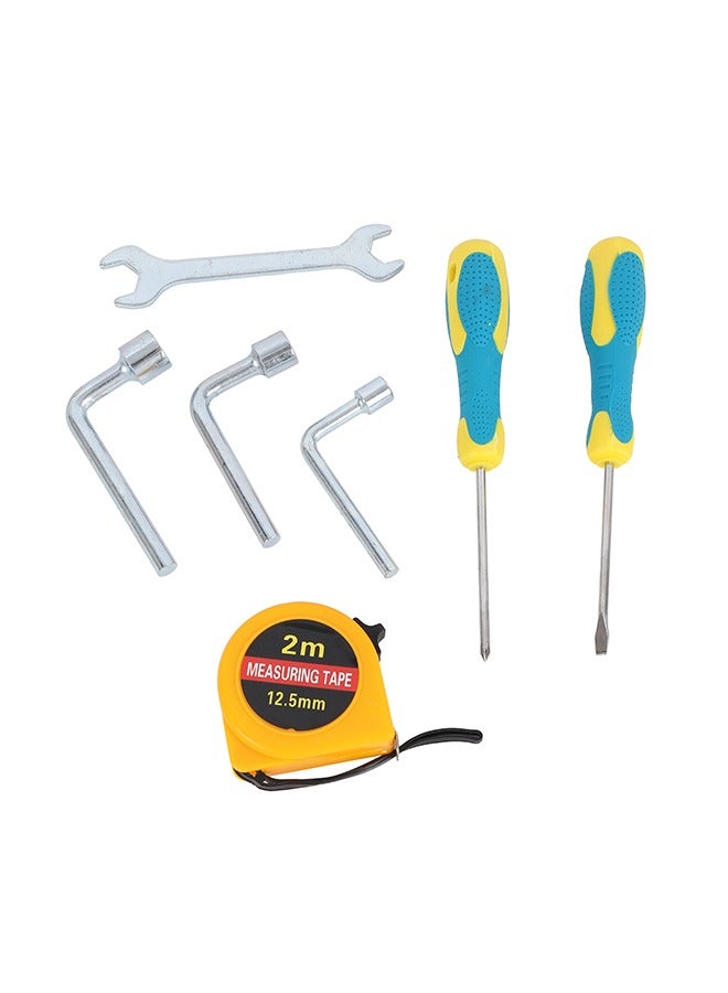 LAWAZIM Tools Set -7 Piece- Essential Hand Tool Kit with Flat and Philips Screwdrivers, Double-End Open End Spanner, Hex Socket Wrenches, and 2m Measuring Tape -DIY Home Repairs Automotive Maintenance  - Image 3