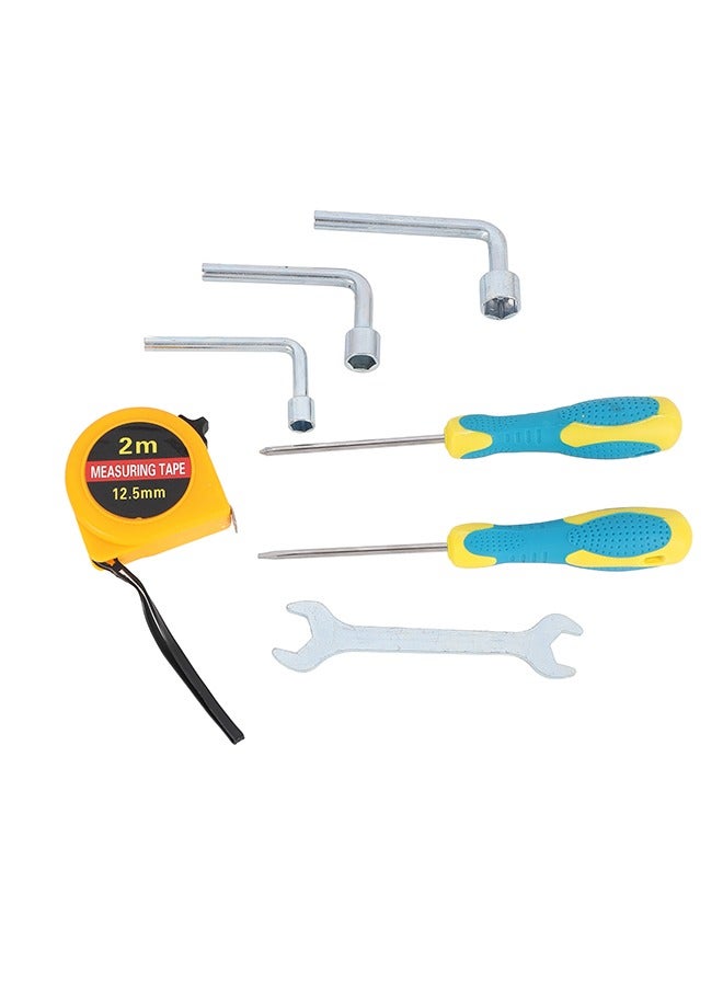 LAWAZIM Tools Set -7 Piece- Essential Hand Tool Kit with Flat and Philips Screwdrivers, Double-End Open End Spanner, Hex Socket Wrenches, and 2m Measuring Tape -DIY Home Repairs Automotive Maintenance  - Image 5