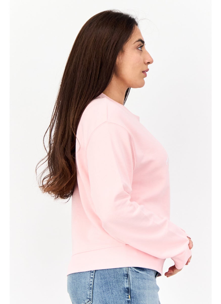 Juicy Couture Women Crew Neck Brand Logo Long Sleeves Sweatshirt, Pink  - Image 2