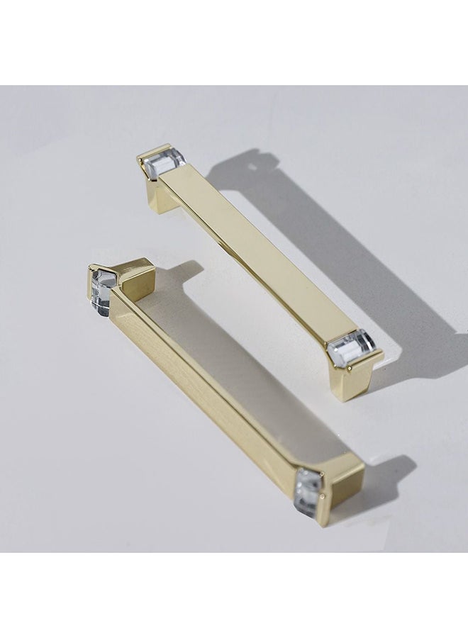 Milano Lucy Crystal Cabinet Handle  – Elegant Zinc Alloy Drawer Knob with Sparkling Design for Cabinets, Wardrobes, Dressers & Furniture Medium Gold - Image 1