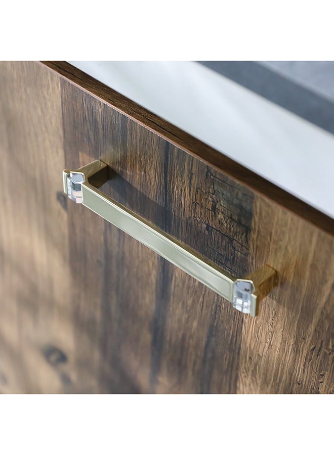 Milano Lucy Crystal Cabinet Handle  – Elegant Zinc Alloy Drawer Knob with Sparkling Design for Cabinets, Wardrobes, Dressers & Furniture Medium Gold - Image 3
