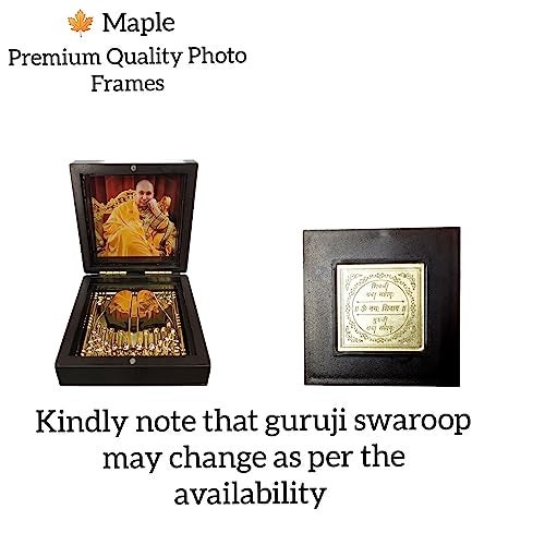 MAPLE Guru Ji Charan Paduka |Guruji Swaroop Wooden Gold Plated | Guru Ji Devotional Charan Paduka | Guru Ji Prayer Box With Mahadev And Waheguru | Has Divine Fragrance (Small Size) - Image 3