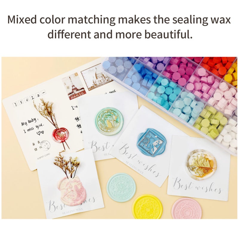 Wax Seal Kit 380pcs Romantic Pink Purple Wax Seal Beads - Rich Mixed Colors With Transparent Storage Box for Wedding Invitations Envelope Sealing Journal Craft Projects - Image 5