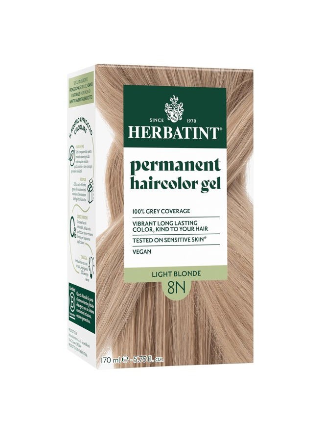 Herbatint صبغة شعر دائمة للنساء - 8N أشقر فاتح - لتغطية تصل إلى 100% من الشعر الرمادي المقاوم - خالية من الأمونيا، خالية من الكحول ونباتية - لون شعر مستوحى من الصالون 5.75 أونصة سائلة - Image 1
