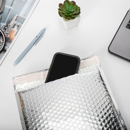 Vyndicca 20 Pack Thermal Bubble Mailer,8 x 11" Metallic Bubble Mailers,Self Seal Cool Bubble Mailers,Foil Mailing Envelopes, Waterproof Padded Envelopes,Insulated Shipping Bags for Cold Shipping - Image 5